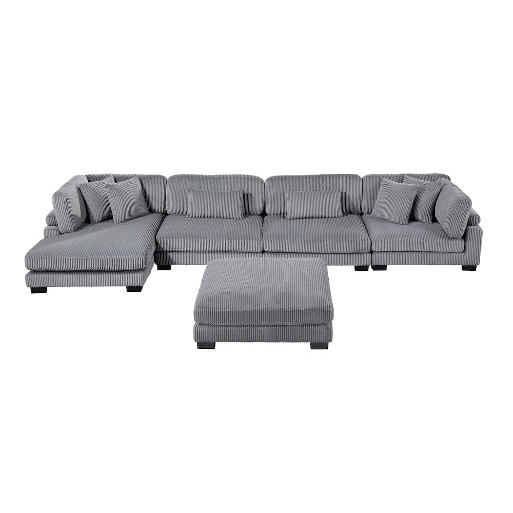 Homelegance  - Traverse 5-Piece Modular Sectional W/ Reversible Chaise and Ottoman - 8555GYxCR2ACVCOT  view 10