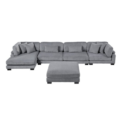 Homelegance  - Traverse 5-Piece Modular Sectional W/ Reversible Chaise and Ottoman - 8555GYxCR2ACVCOT  view 10