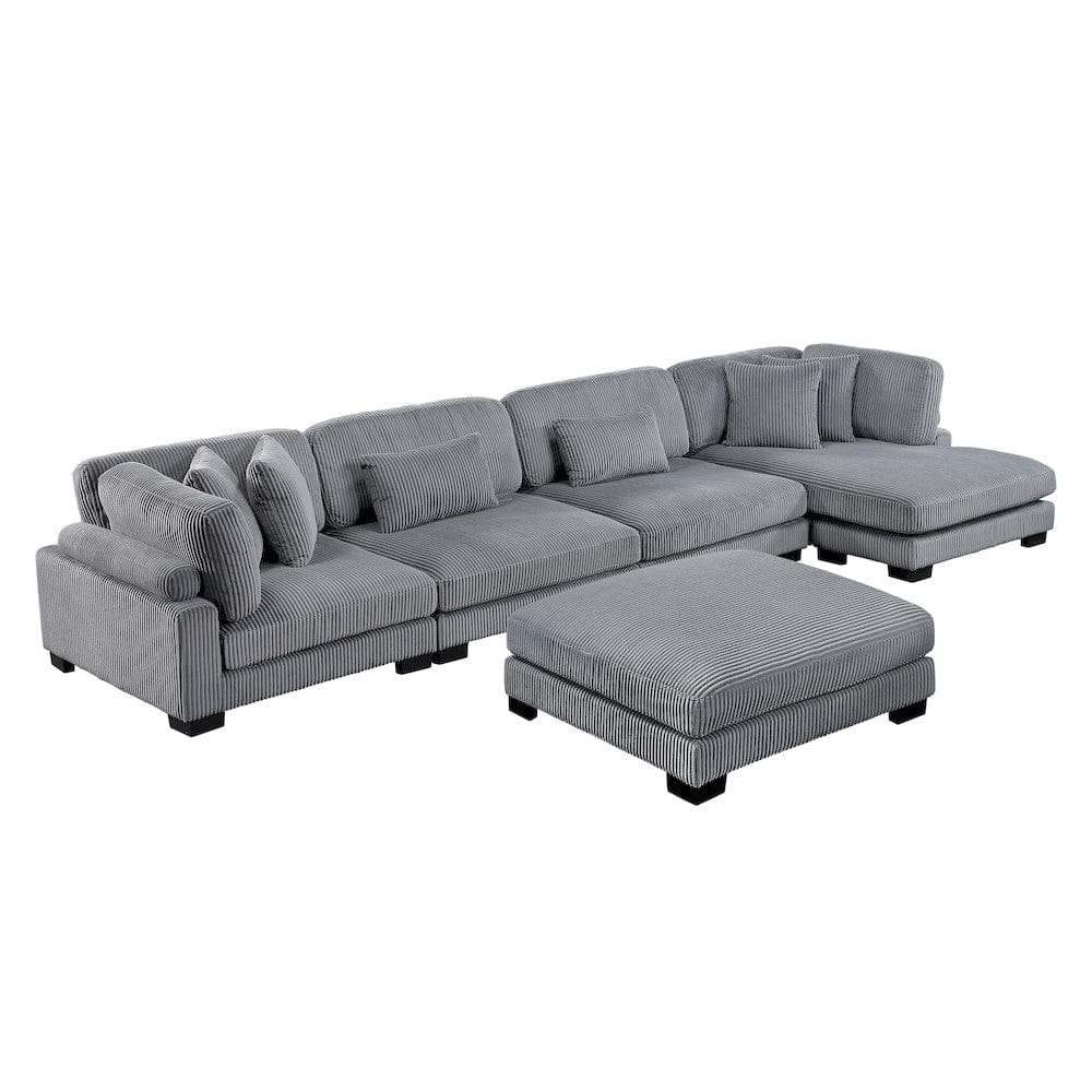 Homelegance  - Traverse 5-Piece Modular Sectional W/ Reversible Chaise and Ottoman - 8555GYxCR2ACVCOT  view 11