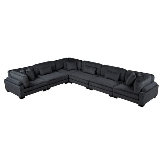 Homelegance  - Traverse 6-Piece Modular Sectional in Black - 8555BKx3CR3AC  view 1