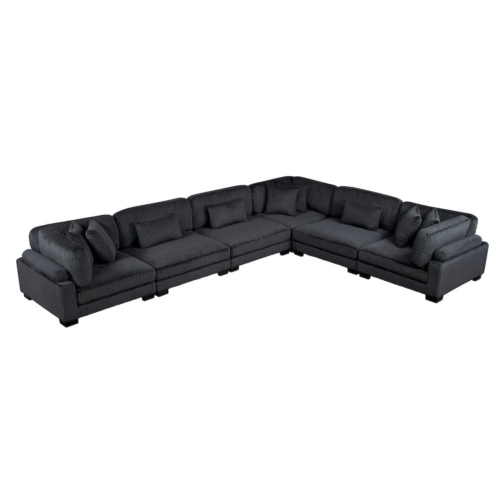 Homelegance  - Traverse 6-Piece Modular Sectional in Black - 8555BKx3CR3AC  view 12