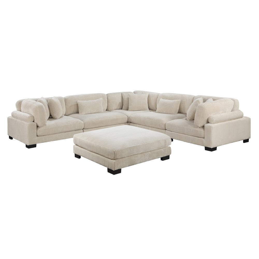 Homelegance  - Traverse 6-Piece Modular Sectional W/ Ottoman in Beige - 8555BEx3CR2ACOT  view 1
