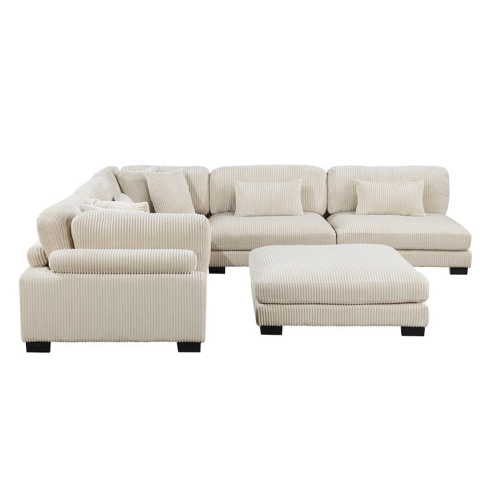 Homelegance  - Traverse 6-Piece Modular Sectional W/ Ottoman in Beige - 8555BEx6OT  view 4