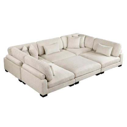 Homelegance  - Traverse 6-Piece Modular Sectional W/ Ottoman in Beige - 8555BEx6OT  view 10