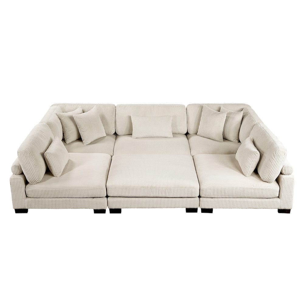 Homelegance  - Traverse 6-Piece Modular Sectional W/ Ottoman in Beige - 8555BEx6OT  view 11