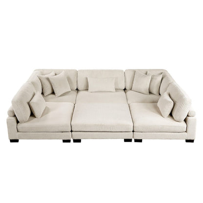 Homelegance  - Traverse 6-Piece Modular Sectional W/ Ottoman in Beige - 8555BEx6OT  view 11