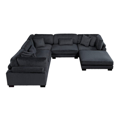 Homelegance  - Traverse 6-Piece Modular Sectional W/ Ottoman in Black - 8555BKx3CR2ACOT  view 10