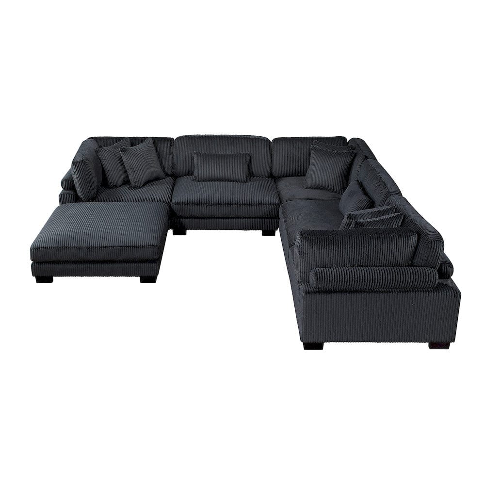Homelegance  - Traverse 6-Piece Modular Sectional W/ Ottoman in Black - 8555BKx3CR2ACOT  view 11
