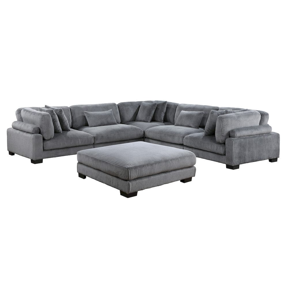 Homelegance  - Traverse 6-Piece Modular Sectional W/ Ottoman in Gray - 8555GYx3CR2ACOT  view 2