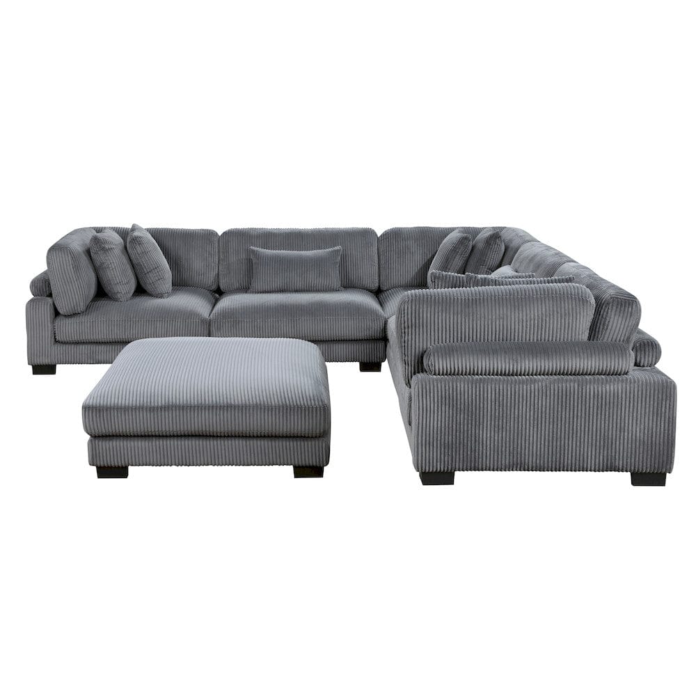 Homelegance  - Traverse 6-Piece Modular Sectional W/ Ottoman in Gray - 8555GYx3CR2ACOT  view 3