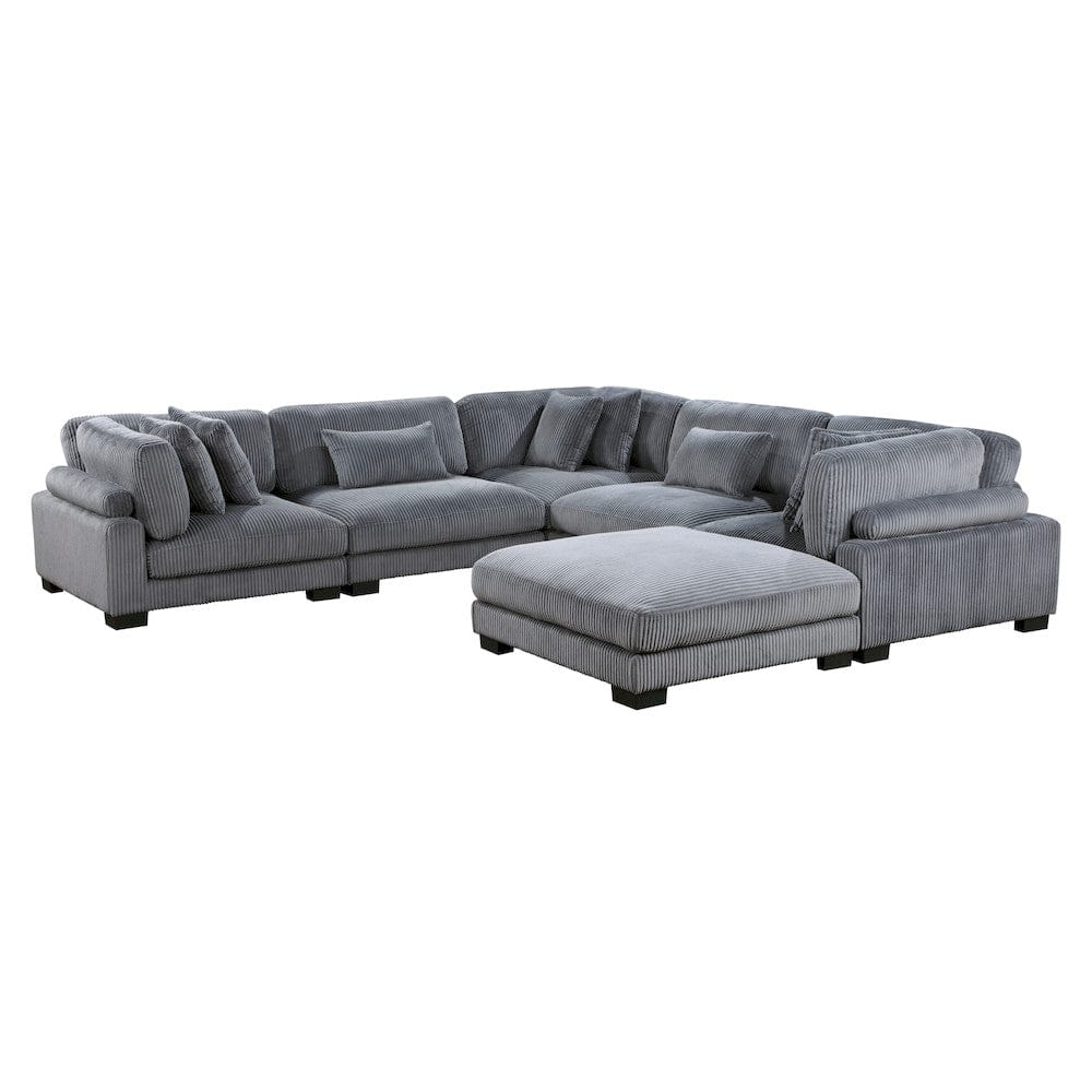 Homelegance  - Traverse 6-Piece Modular Sectional W/ Ottoman in Gray - 8555GYx3CR2ACOT  view 4