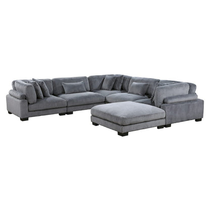 Homelegance  - Traverse 6-Piece Modular Sectional W/ Ottoman in Gray - 8555GYx3CR2ACOT  view 4