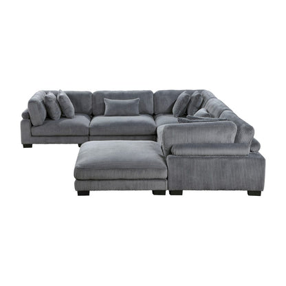 Homelegance  - Traverse 6-Piece Modular Sectional W/ Ottoman in Gray - 8555GYx3CR2ACOT  view 11