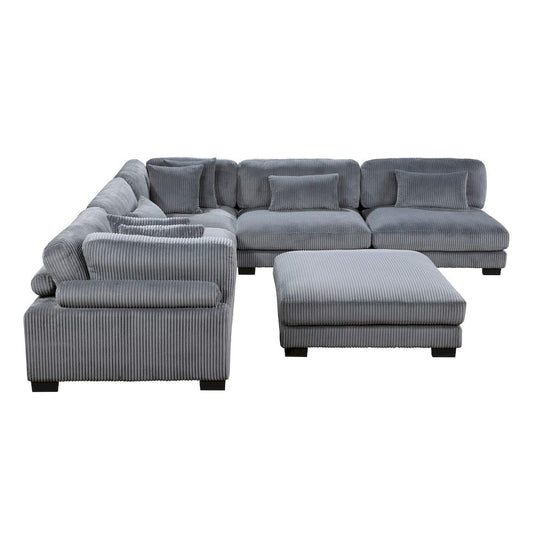 Homelegance  - Traverse 6-Piece Modular Sectional W/ Ottoman in Gray - 8555GYx6OT  view 1