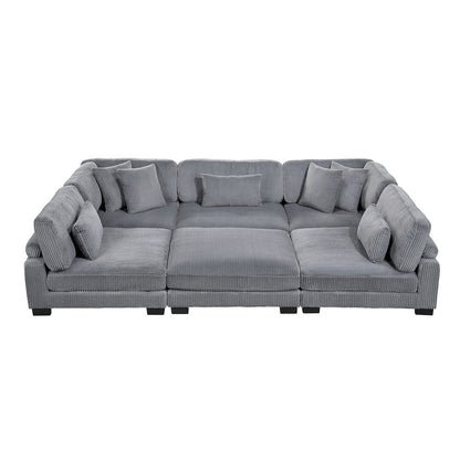 Homelegance  - Traverse 6-Piece Modular Sectional W/ Ottoman in Gray - 8555GYx6OT  view 11