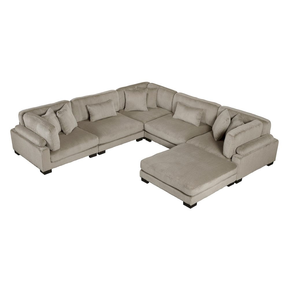 Homelegance  - Traverse 6-Piece Modular Sectional W/ Ottoman in Taupe - 8555GBx3CR2ACOT  view 1