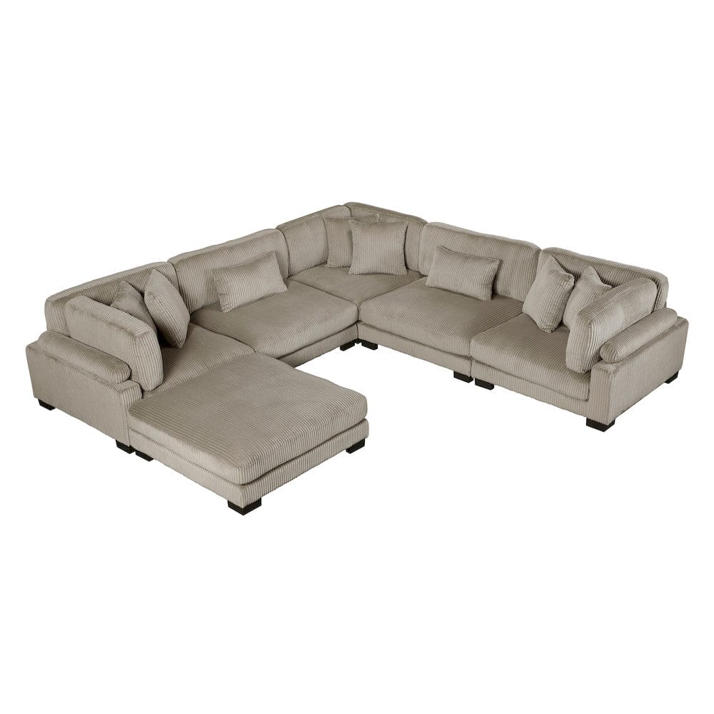 Homelegance  - Traverse 6-Piece Modular Sectional W/ Ottoman in Taupe - 8555GBx3CR2ACOT  view 11