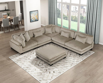 Homelegance  - Traverse 6-Piece Modular Sectional W/ Ottoman in Taupe - 8555GBx6OT  view 1
