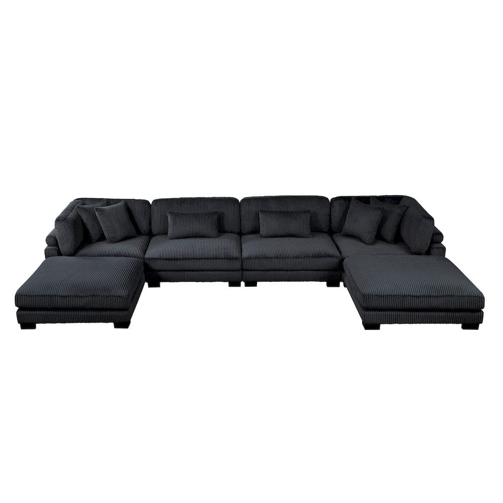 Homelegance  - Traverse 6-Piece Modular Sectional W/ Ottomans in Black - 8555BKx2CR2AC2OT  view 3