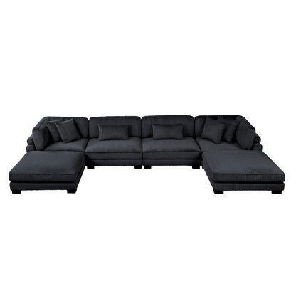 Homelegance  - Traverse 6-Piece Modular Sectional W/ Ottomans in Black - 8555BKx2CR2AC2OT  view 3