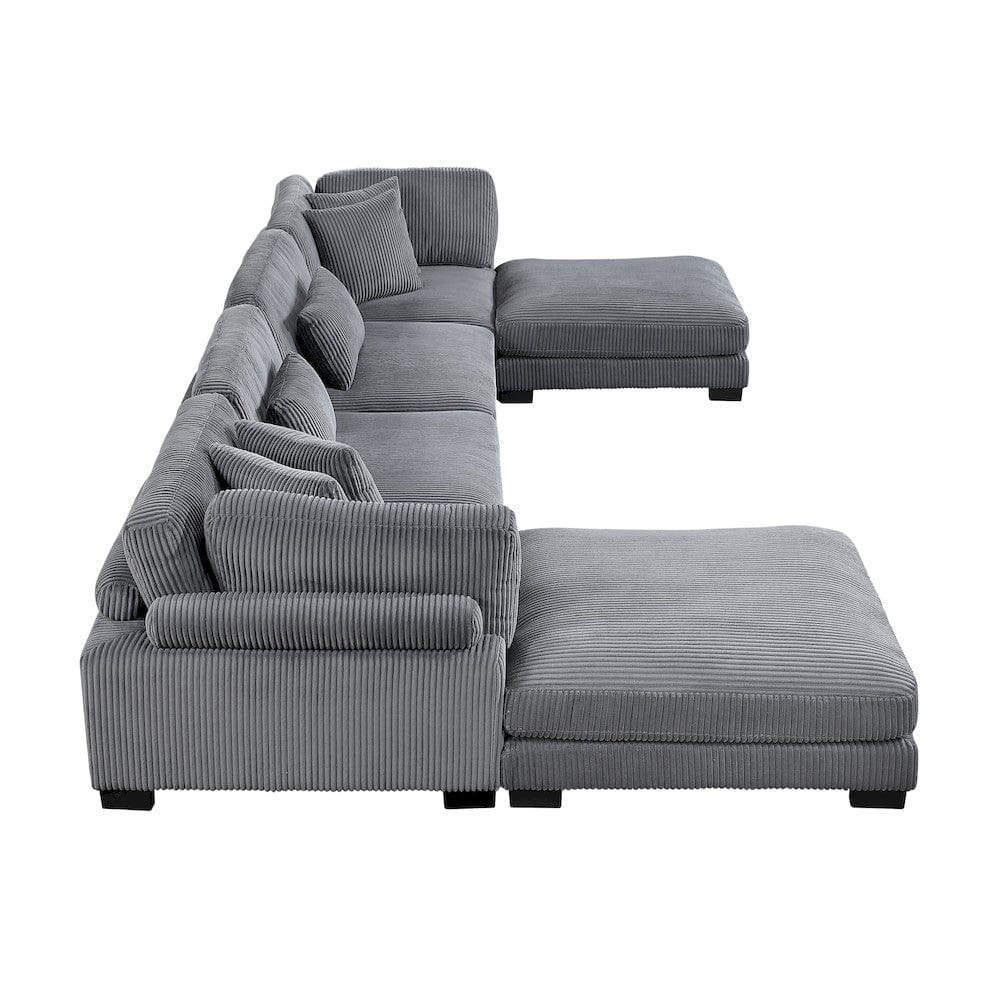 Homelegance  - Traverse 6-Piece Modular Sectional W/ Ottomans in Gray - 8555GYx2CR2AC2OT  view 6