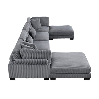 Homelegance  - Traverse 6-Piece Modular Sectional W/ Ottomans in Gray - 8555GYx2CR2AC2OT  view 6