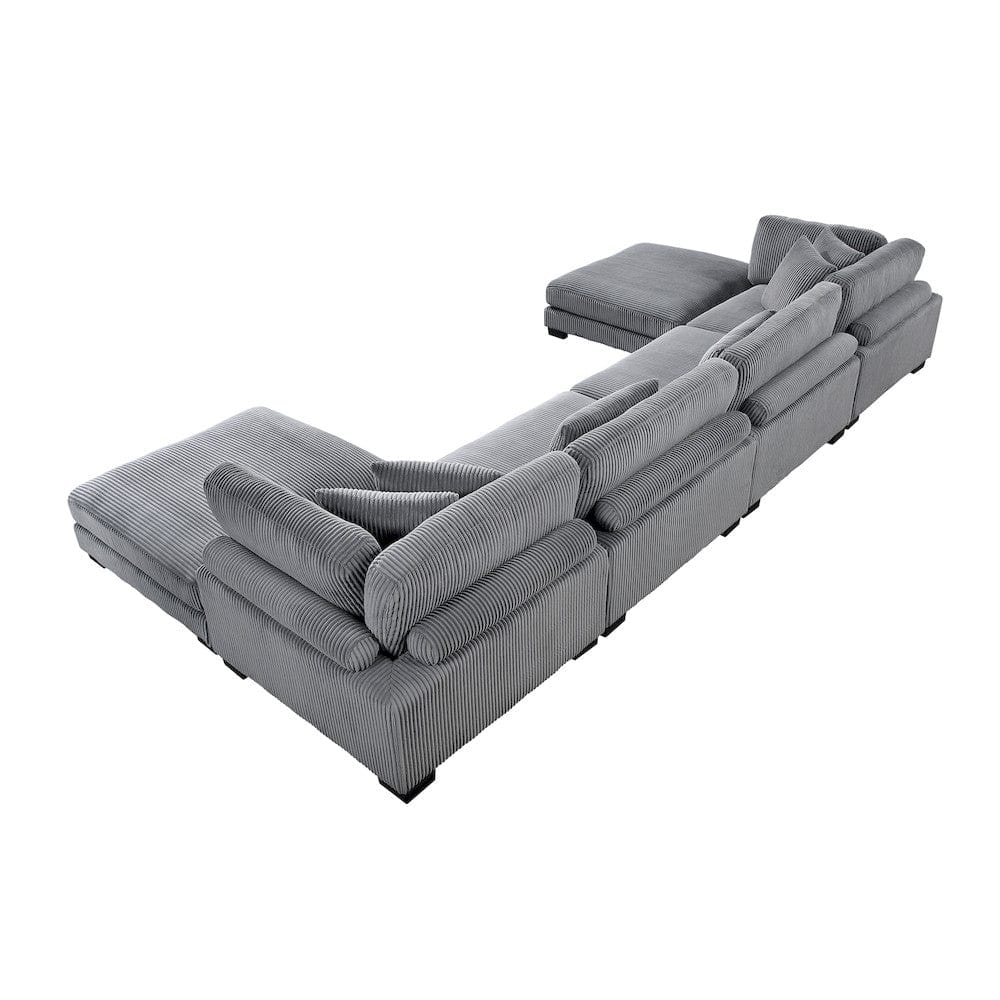 Homelegance  - Traverse 6-Piece Modular Sectional W/ Ottomans in Gray - 8555GYx2CR2AC2OT  view 7