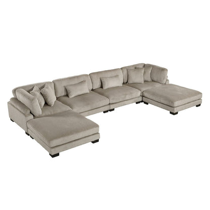 Homelegance  - Traverse 6-Piece Modular Sectional W/ Ottomans in Taupe - 8555GBx2CR2AC2OT  view 1