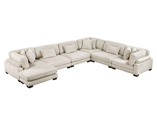 Homelegance  - Traverse 6-Piece Modular Sectional W/ Reversible Chaise in Beige - 8555BEx2CR3ACVC  view 1
