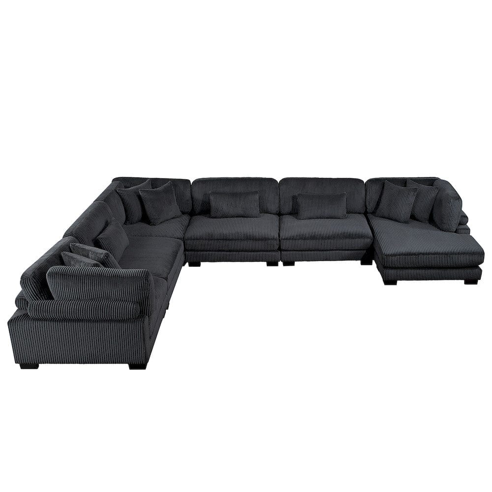 Homelegance  - Traverse 6-Piece Modular Sectional W/ Reversible Chaise in Black - 8555BKx2CR3ACVC  view 4