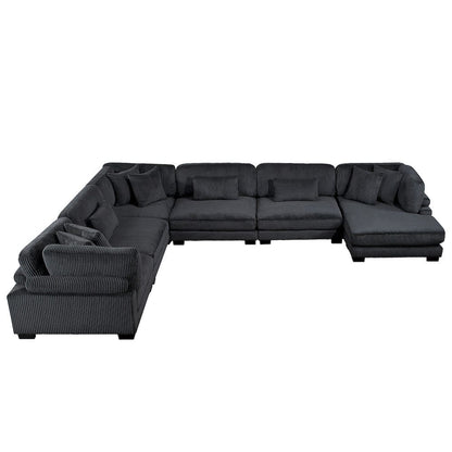 Homelegance  - Traverse 6-Piece Modular Sectional W/ Reversible Chaise in Black - 8555BKx2CR3ACVC  view 4