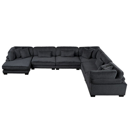 Homelegance  - Traverse 6-Piece Modular Sectional W/ Reversible Chaise in Black - 8555BKx2CR3ACVC  view 5