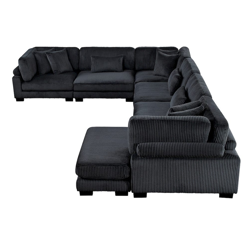 Homelegance  - Traverse 6-Piece Modular Sectional W/ Reversible Chaise in Black - 8555BKx2CR3ACVC  view 6