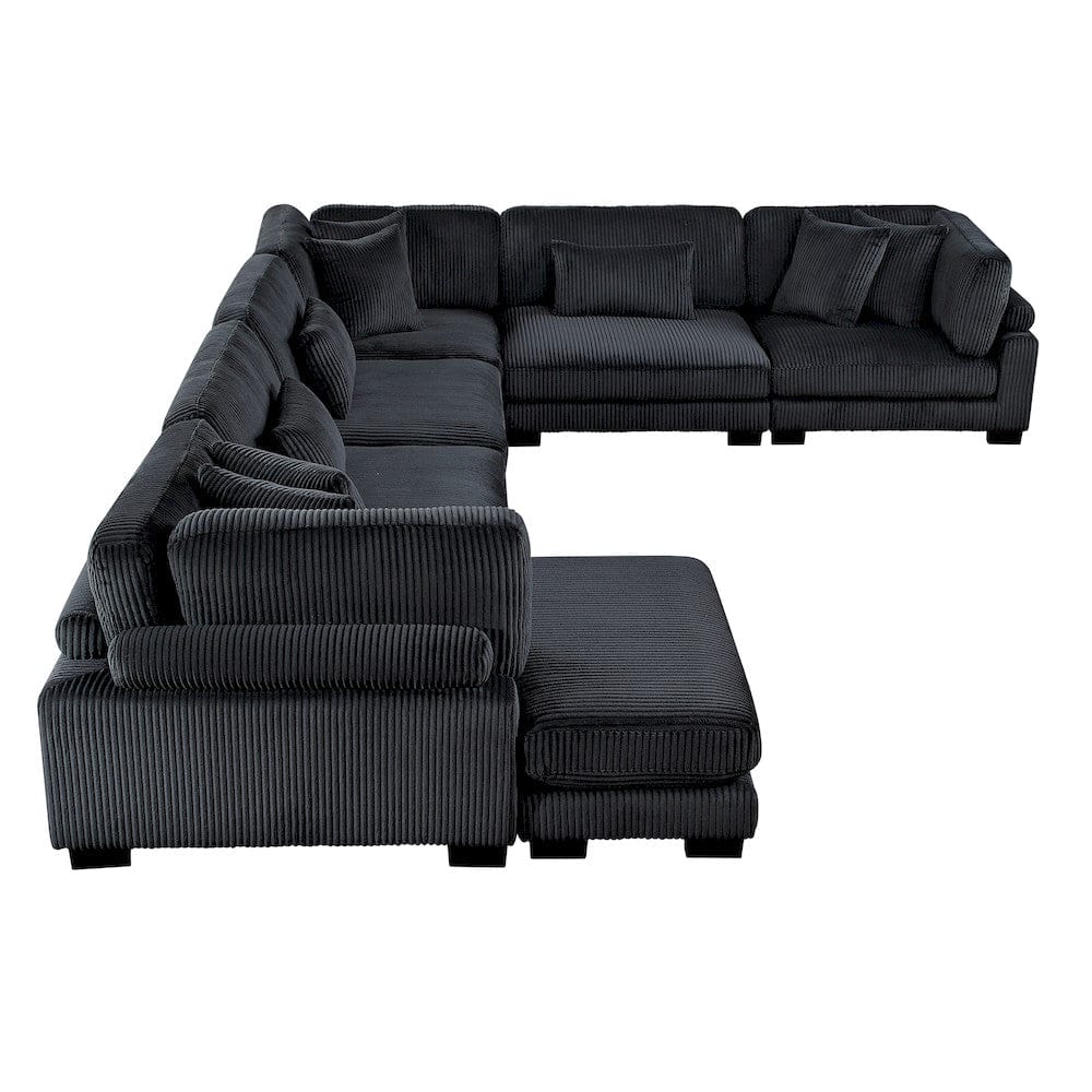 Homelegance  - Traverse 6-Piece Modular Sectional W/ Reversible Chaise in Black - 8555BKx2CR3ACVC  view 7