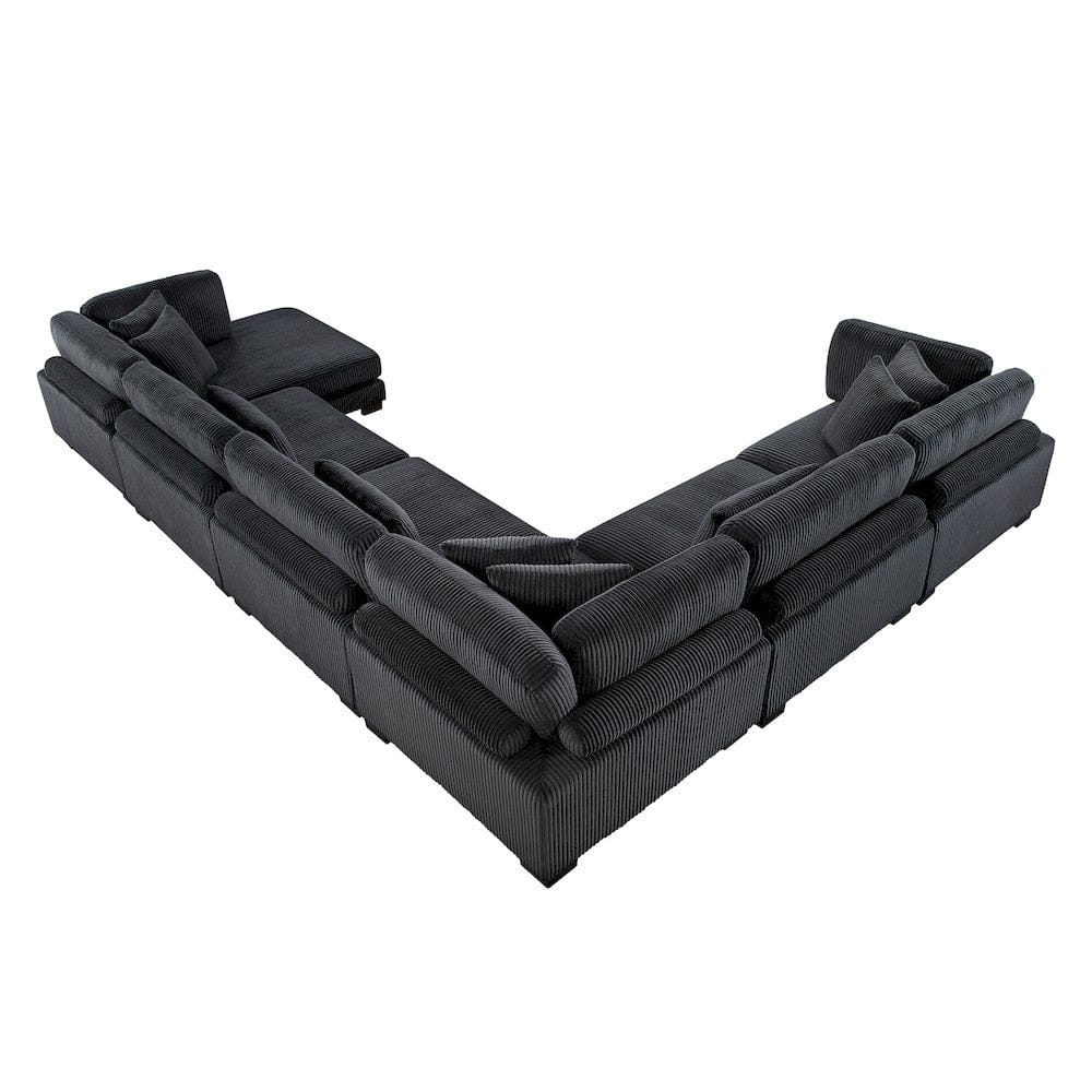 Homelegance  - Traverse 6-Piece Modular Sectional W/ Reversible Chaise in Black - 8555BKx2CR3ACVC  view 8