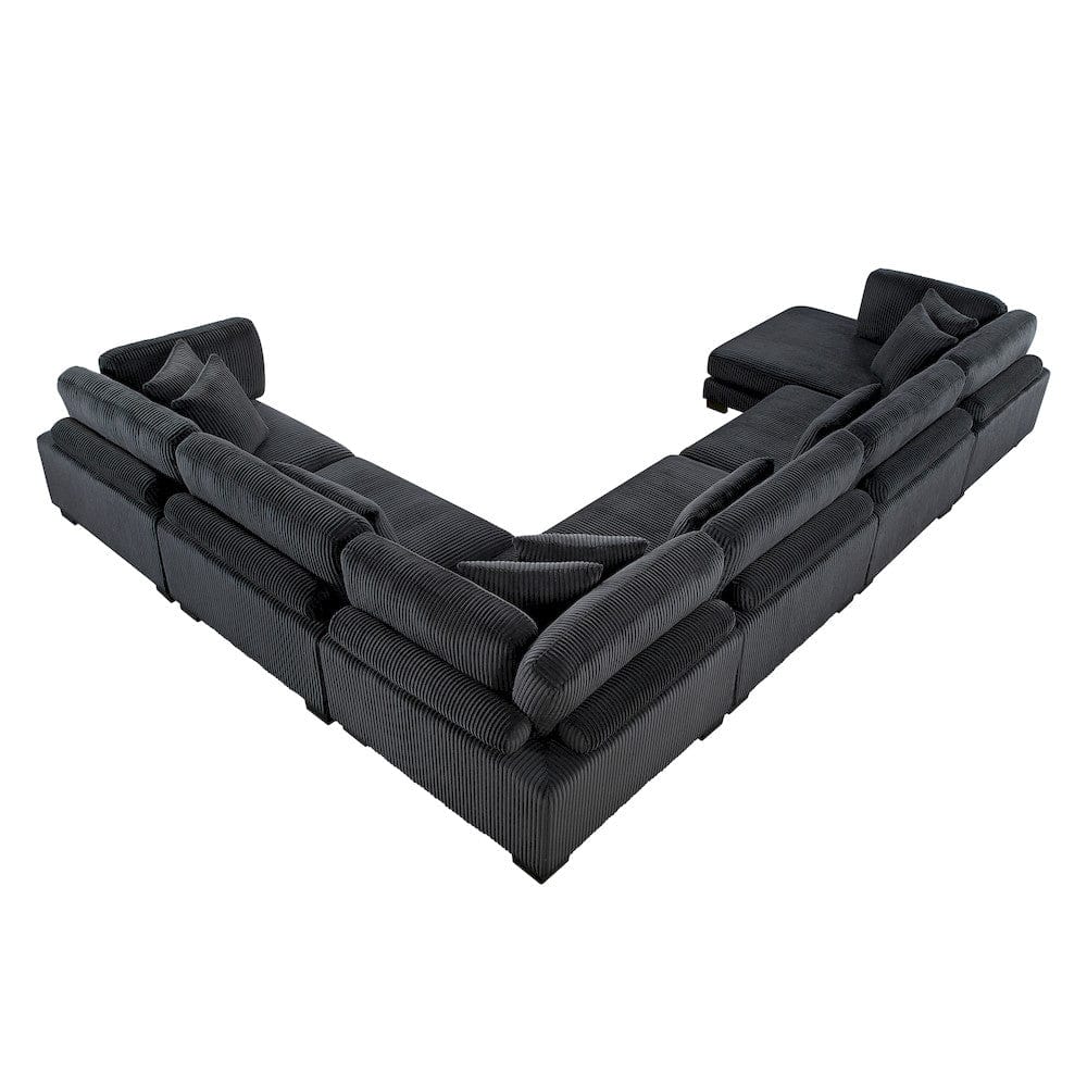 Homelegance  - Traverse 6-Piece Modular Sectional W/ Reversible Chaise in Black - 8555BKx2CR3ACVC  view 9