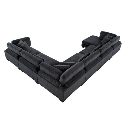 Homelegance  - Traverse 6-Piece Modular Sectional W/ Reversible Chaise in Black - 8555BKx2CR3ACVC  view 9