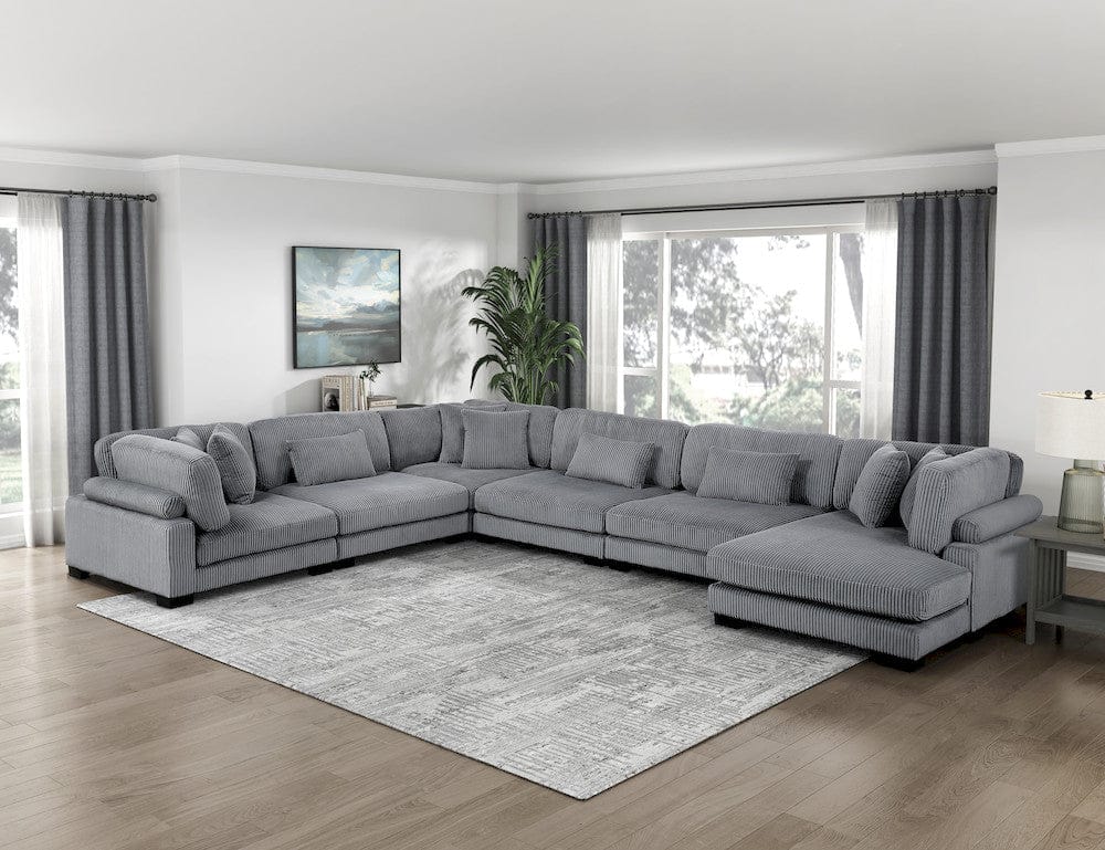 Homelegance  - Traverse 6-Piece Modular Sectional W/ Reversible Chaise in Gray - 8555GYx2CR3ACVC  view 7