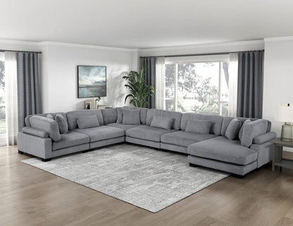 Homelegance  - Traverse 6-Piece Modular Sectional W/ Reversible Chaise in Gray - 8555GYx2CR3ACVC  view 7