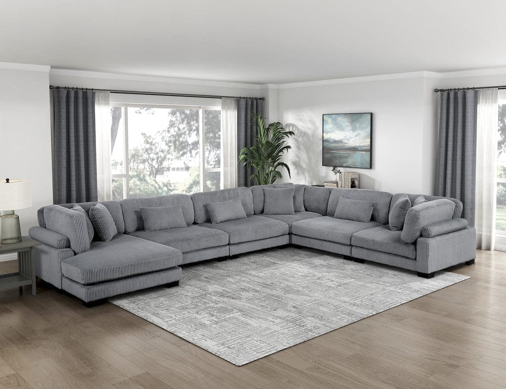Homelegance  - Traverse 6-Piece Modular Sectional W/ Reversible Chaise in Gray - 8555GYx2CR3ACVC  view 8