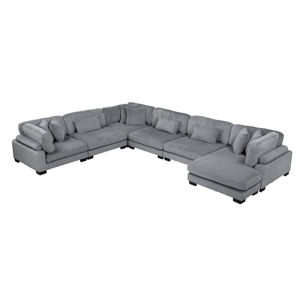 Homelegance  - Traverse 6-Piece Modular Sectional W/ Reversible Chaise in Gray - 8555GYx2CR3ACVC  view 11