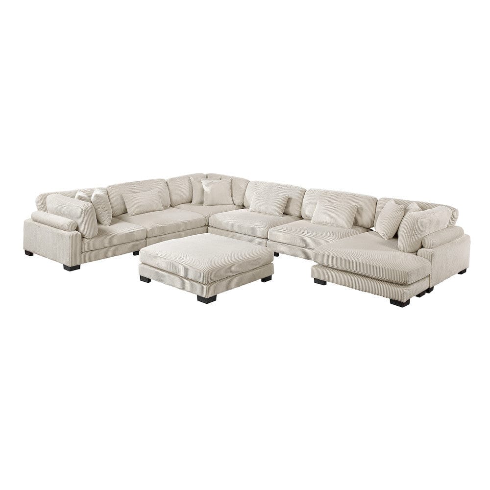 Homelegance  - Traverse 7-Piece Modular Sectional W/ Reversible Chaise and Ottoman in Beige - 8555BEx2CR3ACVCOT  view 1