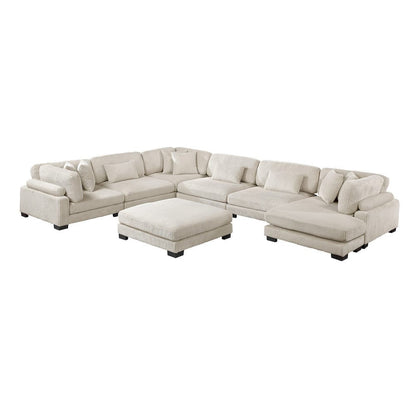 Homelegance  - Traverse 7-Piece Modular Sectional W/ Reversible Chaise and Ottoman in Beige - 8555BEx2CR3ACVCOT  view 1