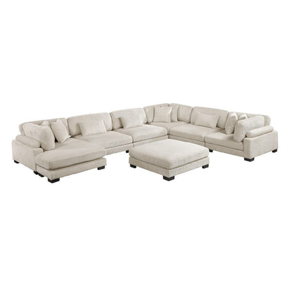 Homelegance  - Traverse 7-Piece Modular Sectional W/ Reversible Chaise and Ottoman in Beige - 8555BEx2CR3ACVCOT  view 5