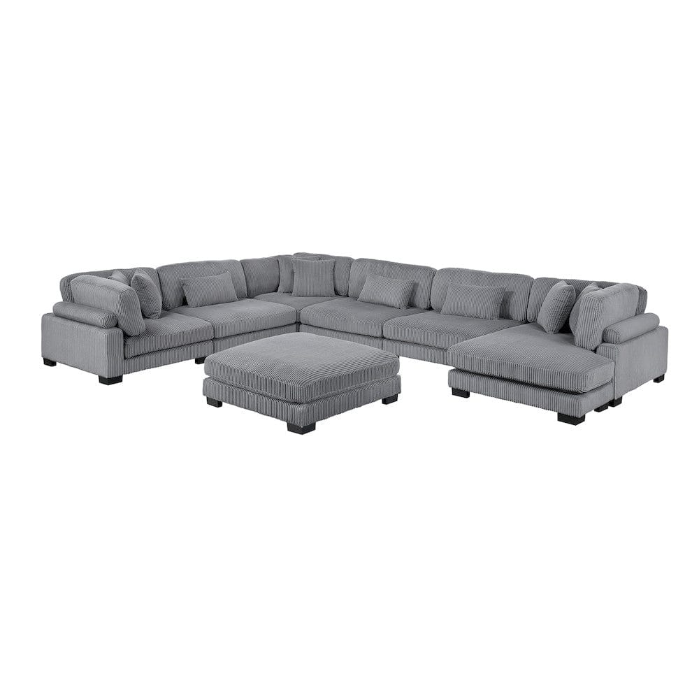 Homelegance  - Traverse 7-Piece Modular Sectional W/ Reversible Chaise and Ottoman in Gray - 8555GYx2CR3ACVCOT  view 11