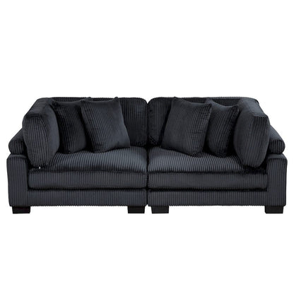 Homelegance  - Traverse Love Seat in Black - 8555BK-2x  view 1