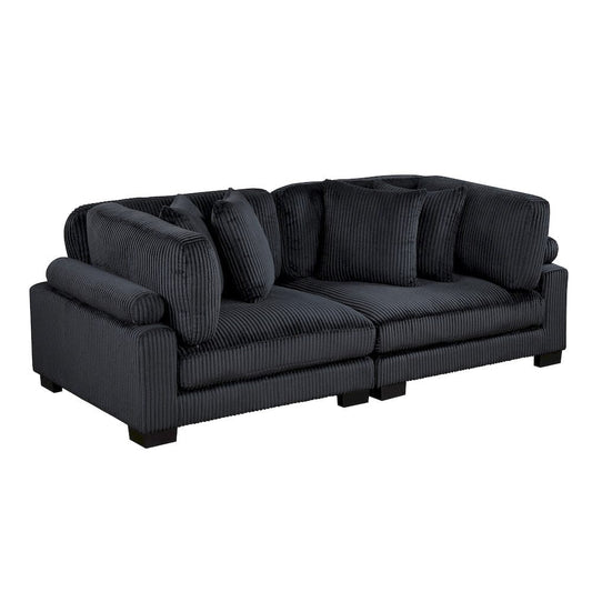 Homelegance  - Traverse Love Seat in Black - 8555BK-2x  view 2