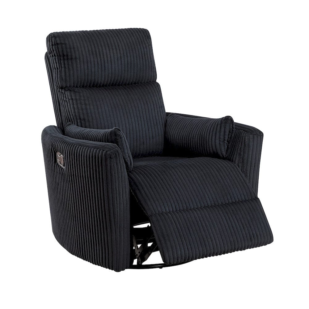 Homelegance  - Traverse Swivel Glider Reclining Chair in Black - 8555BK-1SW  view 7
