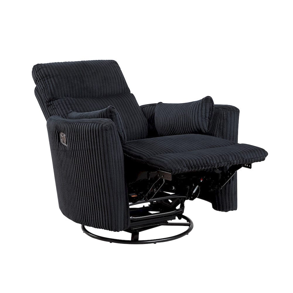 Homelegance  - Traverse Swivel Glider Reclining Chair in Black - 8555BK-1SW  view 8