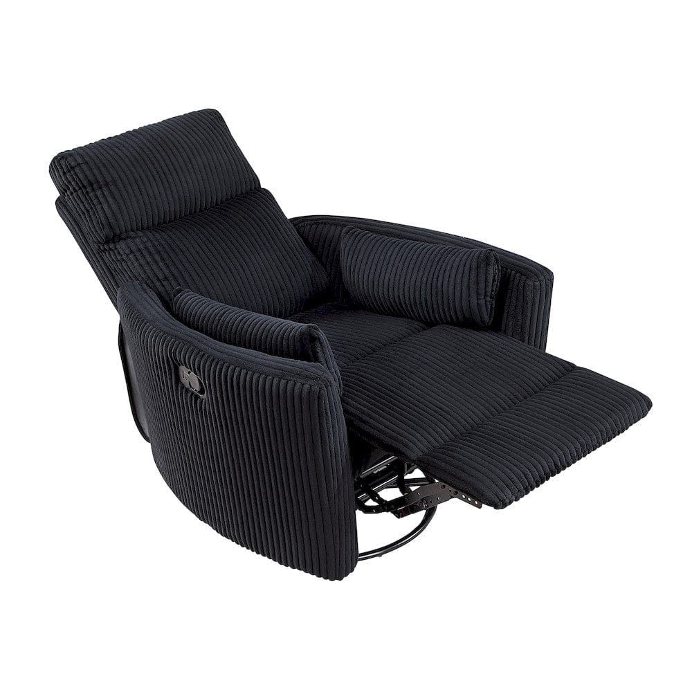 Homelegance  - Traverse Swivel Glider Reclining Chair in Black - 8555BK-1SW  view 9